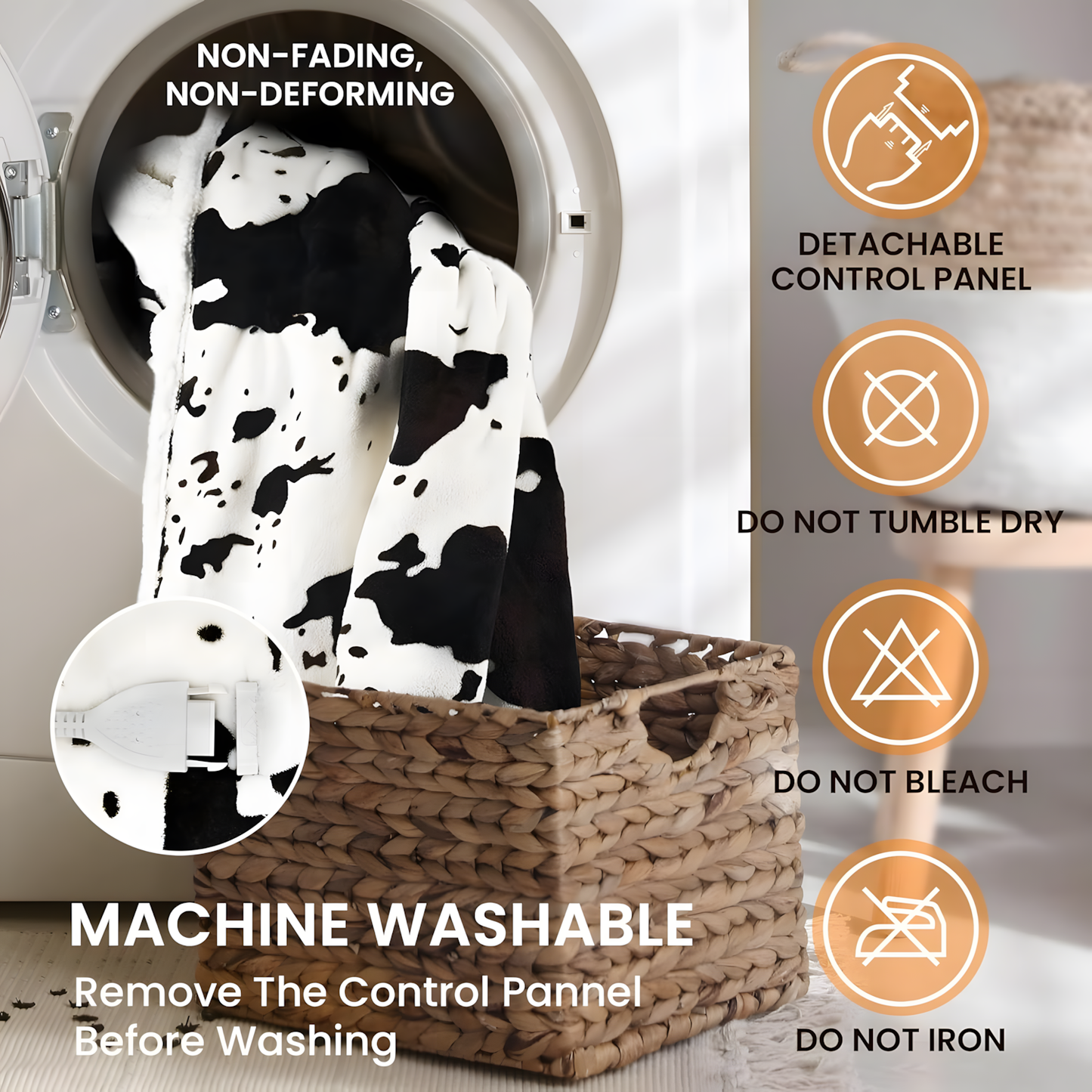 Cow Print Electric Heated Blanket