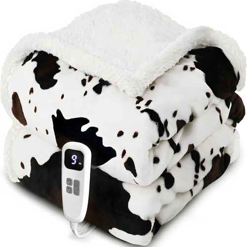 Cow Print Electric Heated Blanket